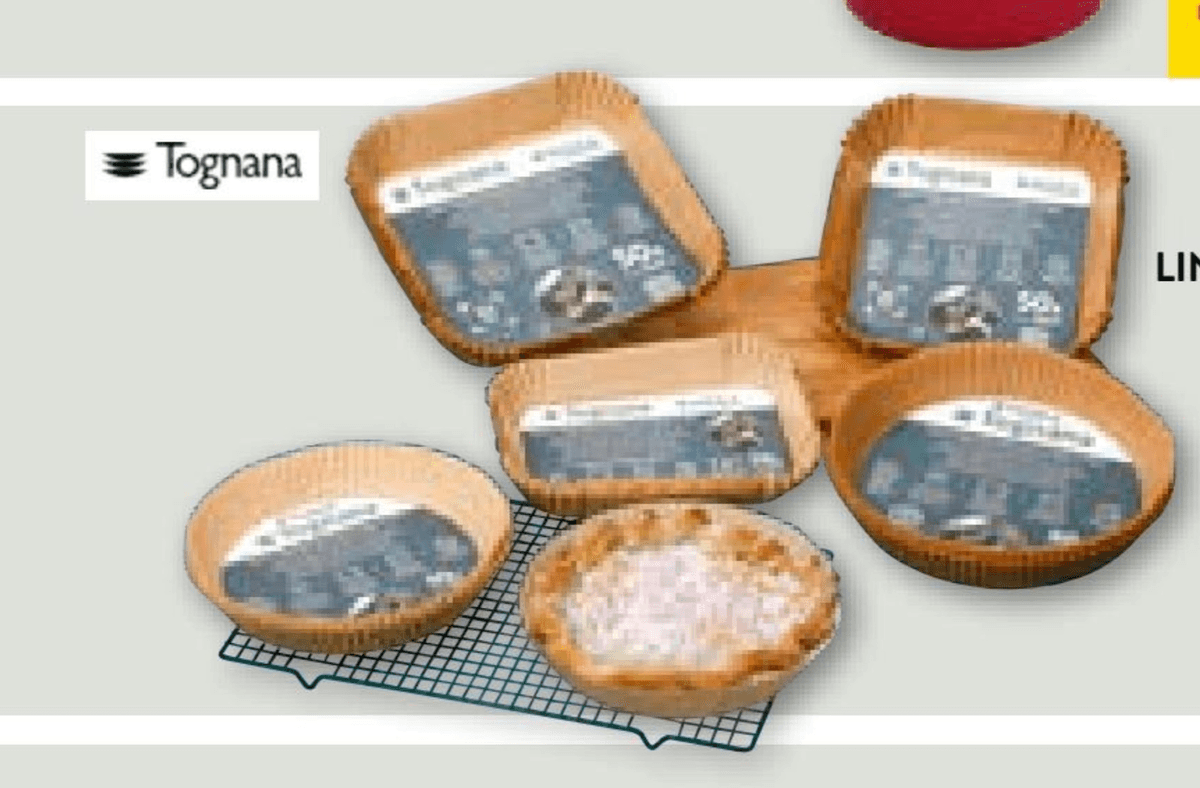 Linija papirnatih posuda/pekača za pečenje u fritezi na vrući zrak 1 kom Tognana - Akcija u trgovini Spar
