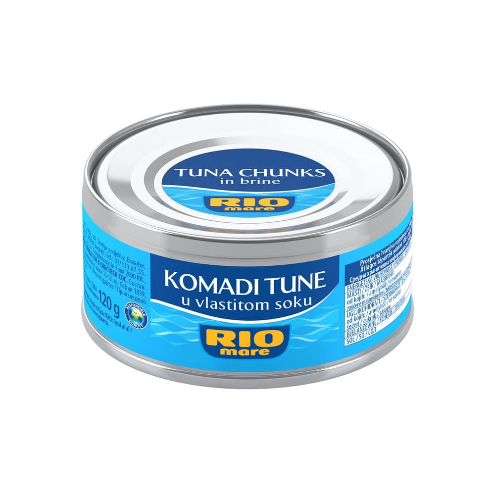 Rio Mare tuna komadi u vlastitom soku / u suncokretovom ulju ocijeđena masa 120 g / 112 g Akcija u trgovini Studenac
