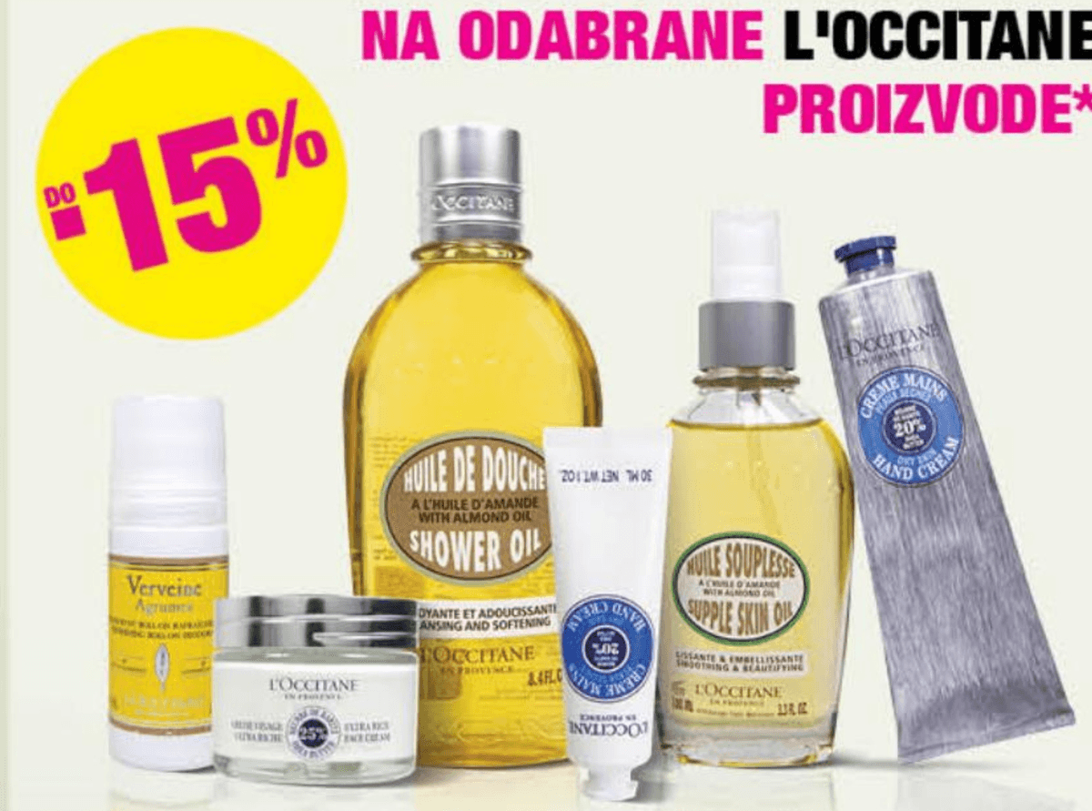 Odabrani L'Occitane proizvodi - Akcija u trgovini Bipa