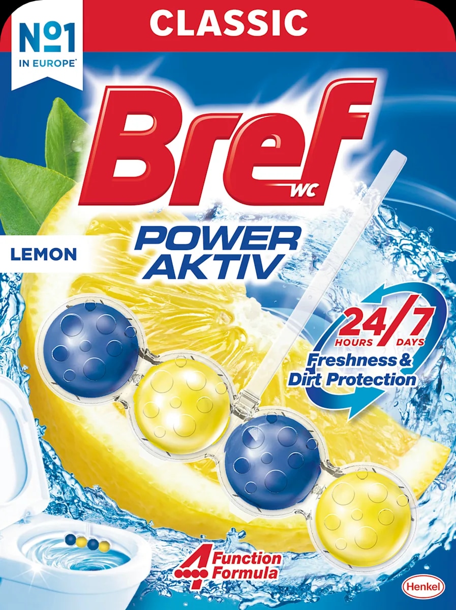 Osvježivač WC Power Aktiv Lemon 100 g (2 x 50 g) Bref Akcija u trgovini NTL