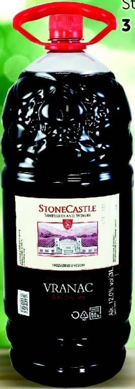 Stone Castle Vranac vino 3 l Akcija u trgovini Boso