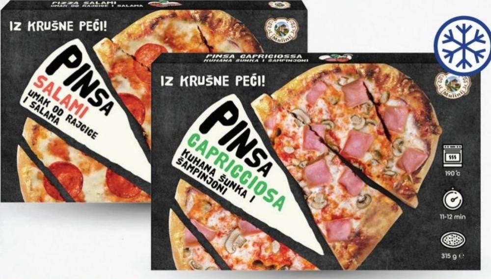 Mulini pinsa razne vrste smrznuta 345 g Akcija u trgovini Plodine