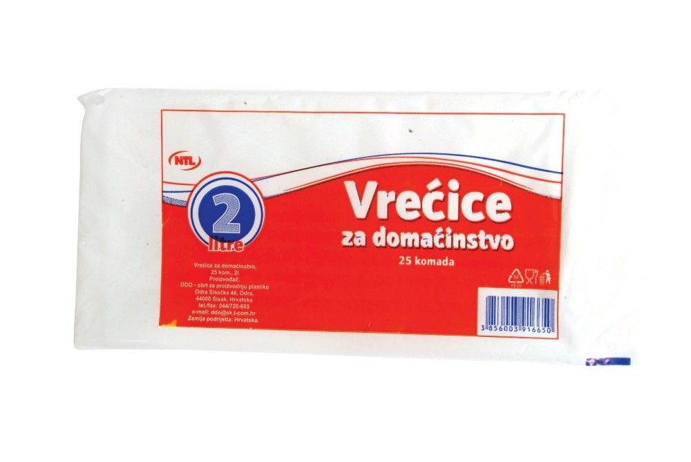 NTL Robna marka vrećice za domaćinstvo 25 kom/pak, 3 l - Akcija u trgovini NTL