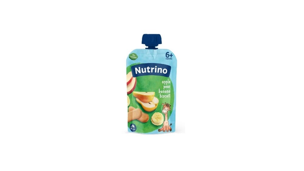 Nutrino voćni pire jabuka, kruška, banana sa žitaricama 100 g Akcija u trgovini Pivac