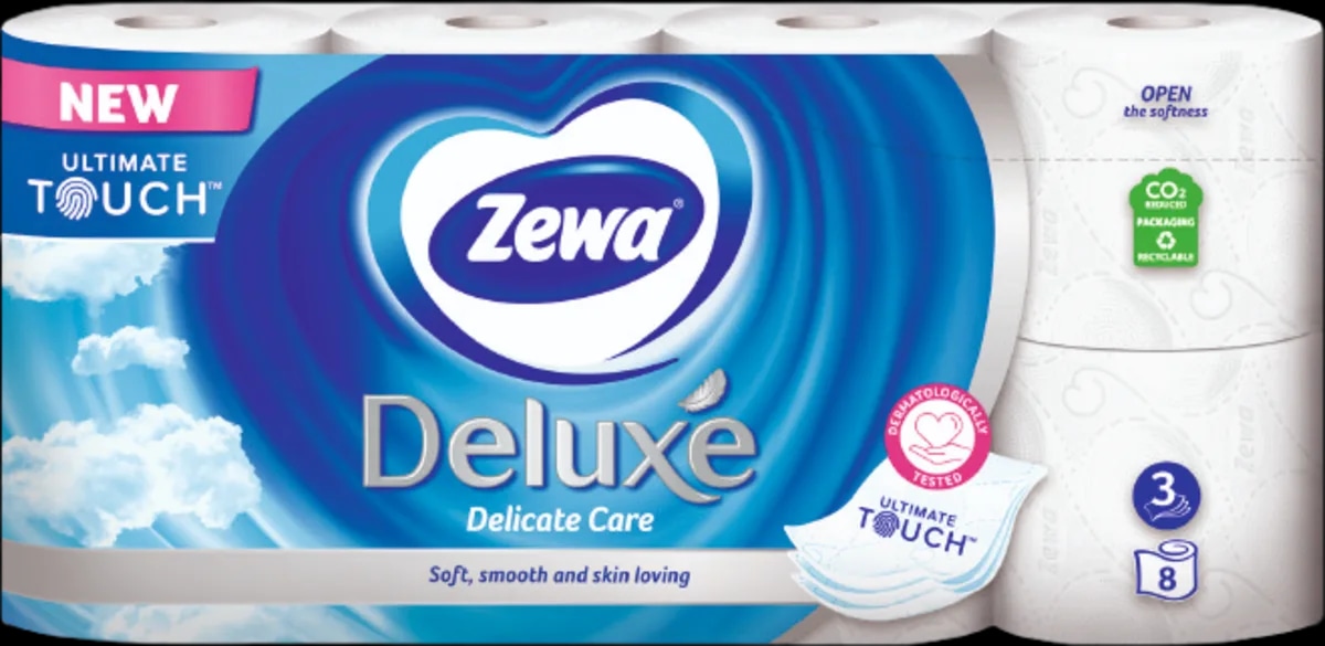 Zewa Deluxe troslojni toaletni papir Delicate Care 8 kom. x 150 listića - Akcija u trgovini Dm