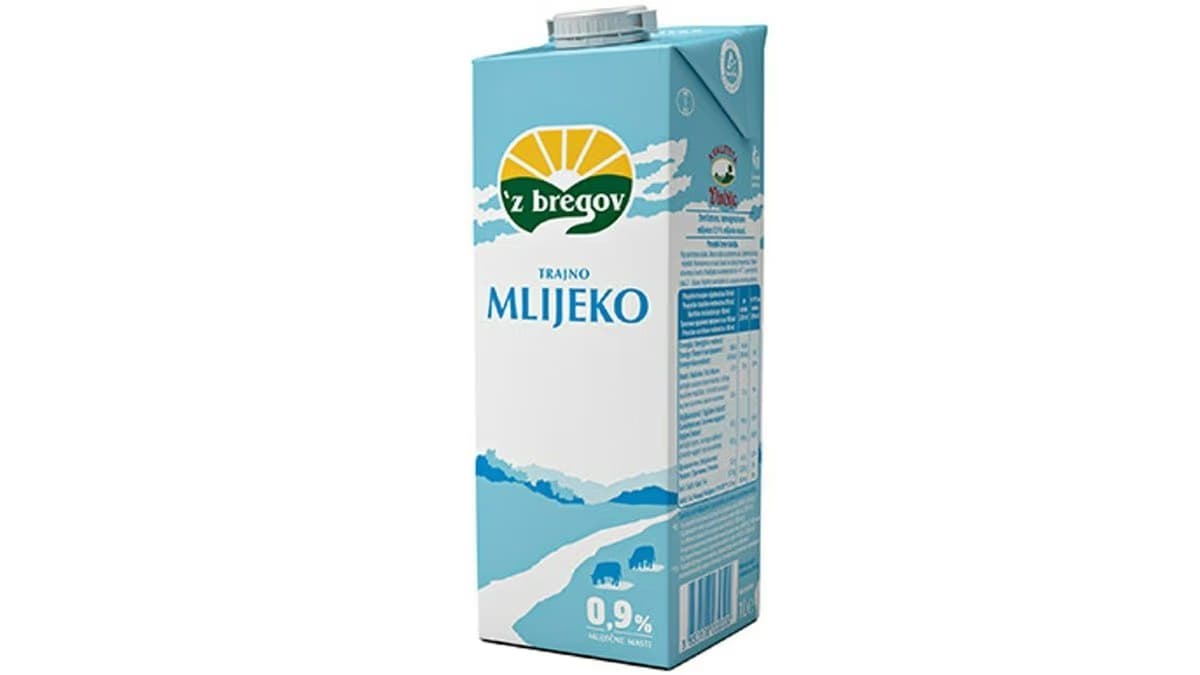 Trajno mlijeko 'z bregov 1 l Akcija u trgovini Bakmaz