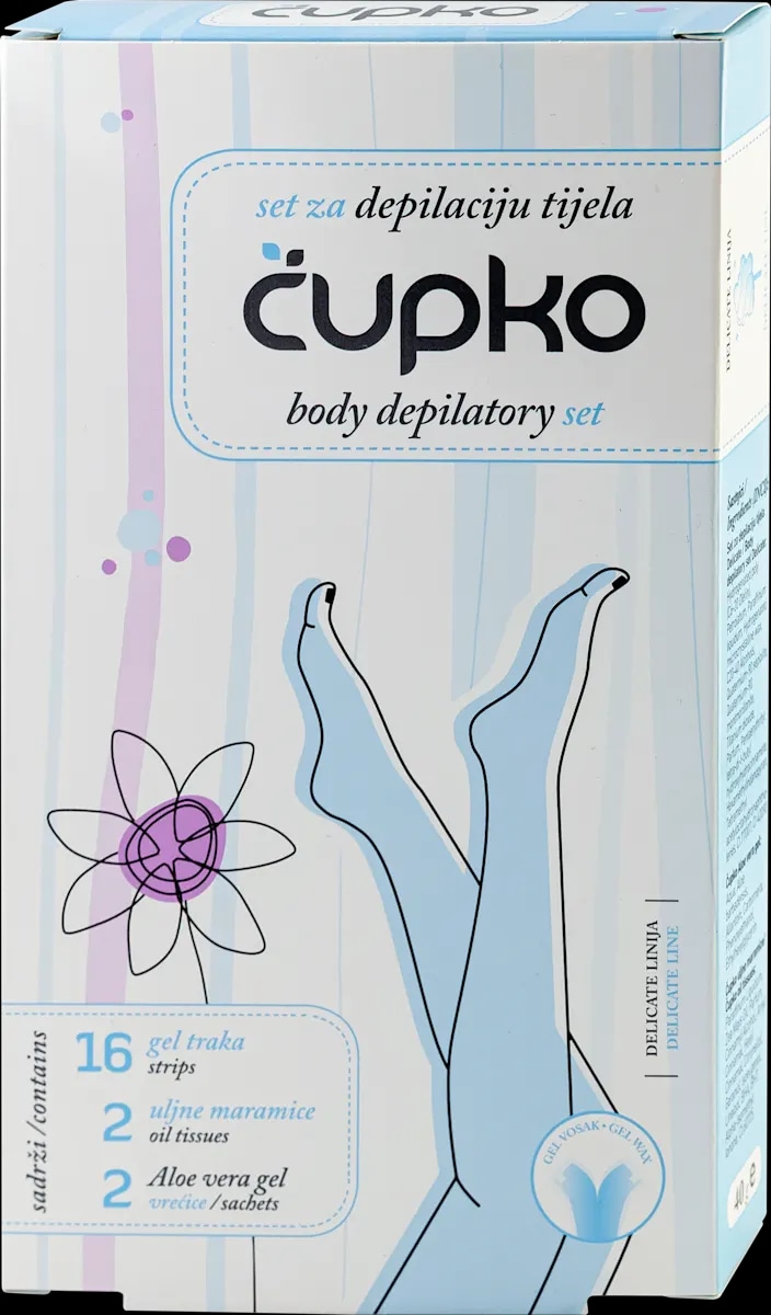 Čupko set za depilaciju tijela 16 strips, 2 wipes, 2 aloe vera gel - Akcija u trgovini Kaufland