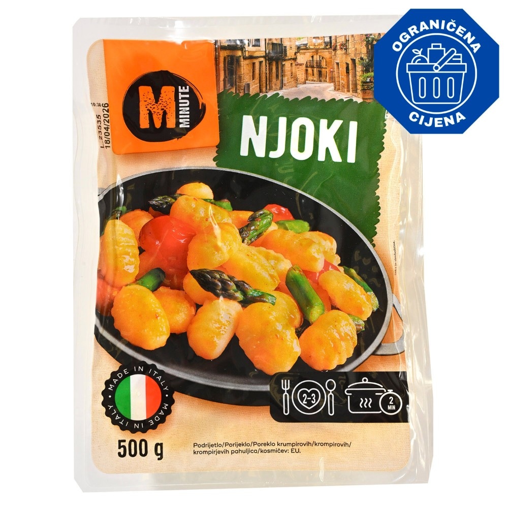 Minute njoki 500 g Akcija u trgovini Konzum