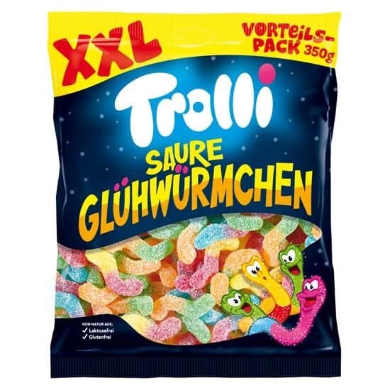 Trolli gumeni bomboni Sour Glowworms / Red Fruit Rings 350 g Akcija u trgovini Gavranović