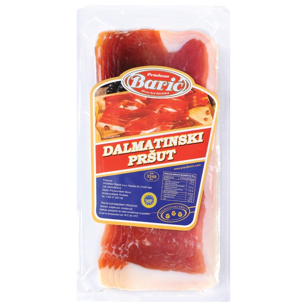 Dalmatinski pršut narezak Barić 100 g Akcija u trgovini Konzum