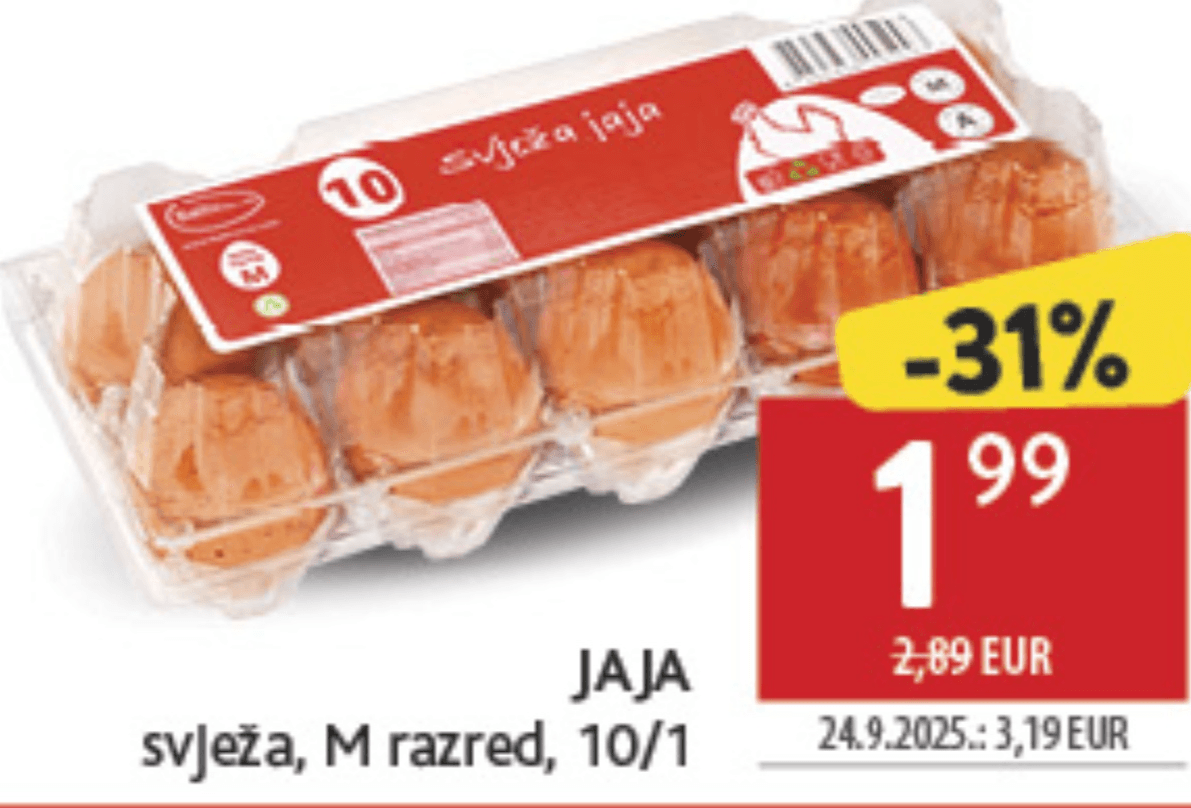 Jaja 10/1 Akcija u trgovini Konzum