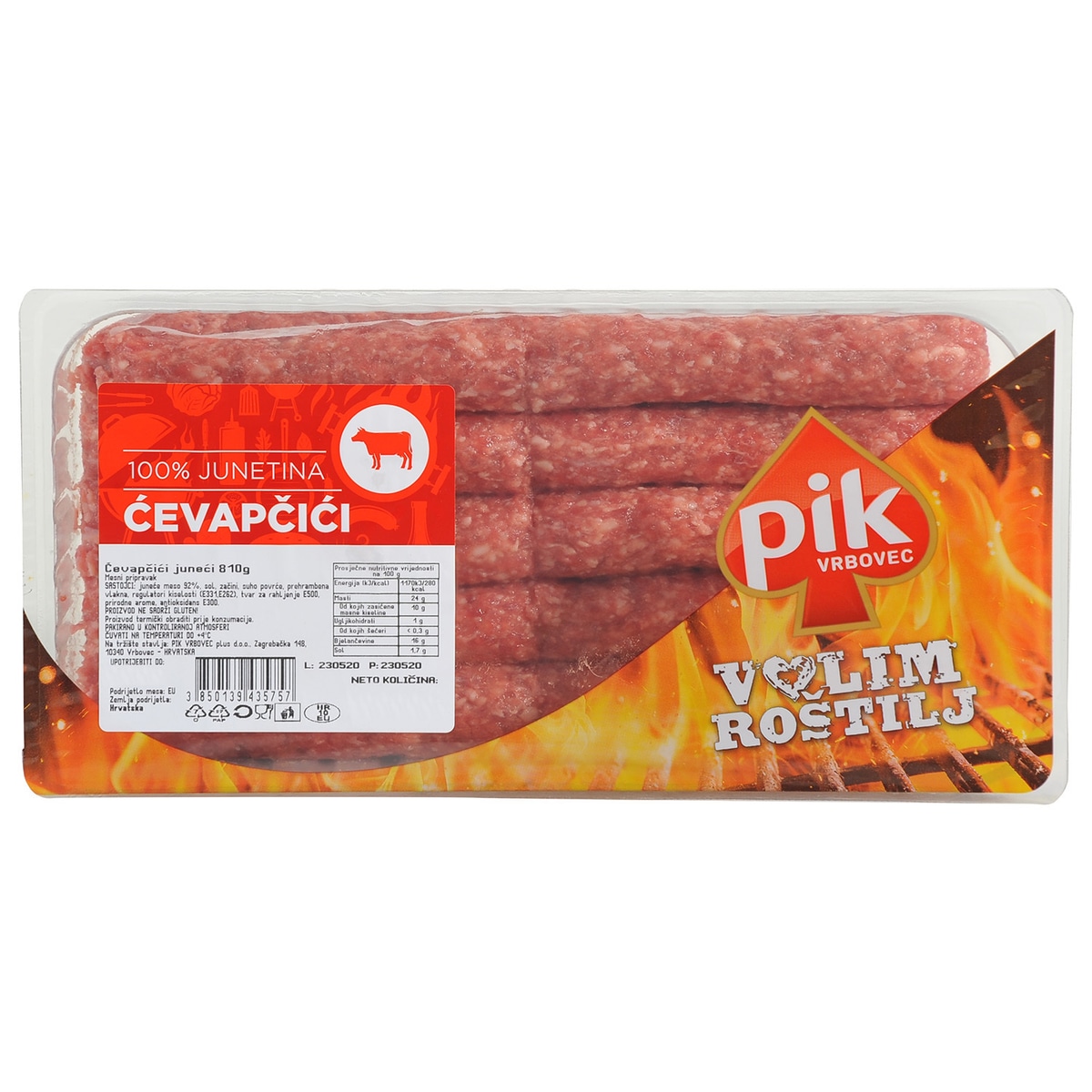 Ćevapčići 810g Pik Vrbovec - Akcija u trgovini Konzum