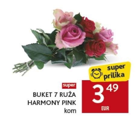 Buket 7 ruža Harmony Pink kom Akcija u trgovini Konzum