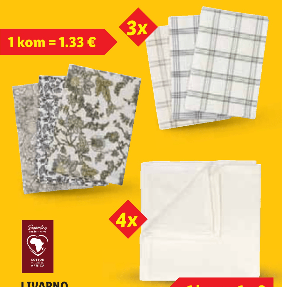 Livarno Salvete ili kuhinjske krpe 3 ili 4 komada u setu - Akcija u trgovini Lidl