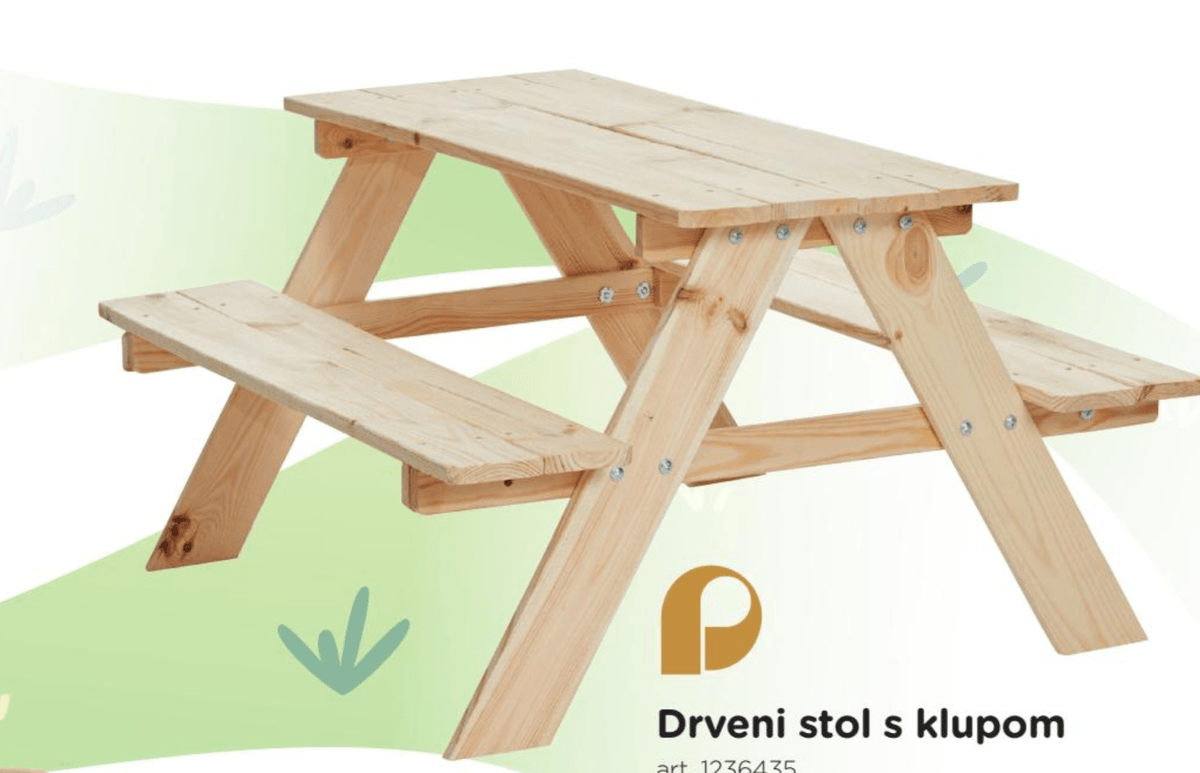 Drveni stol s klupom - Akcija u trgovini Baby Center