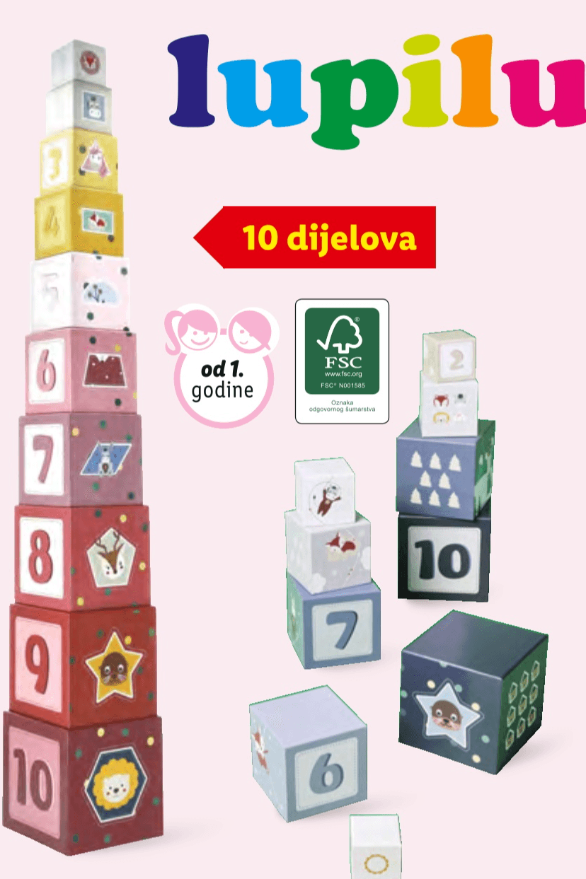 Lupilu Kocke za slaganje 10 dijelova - Akcija u trgovini Lidl