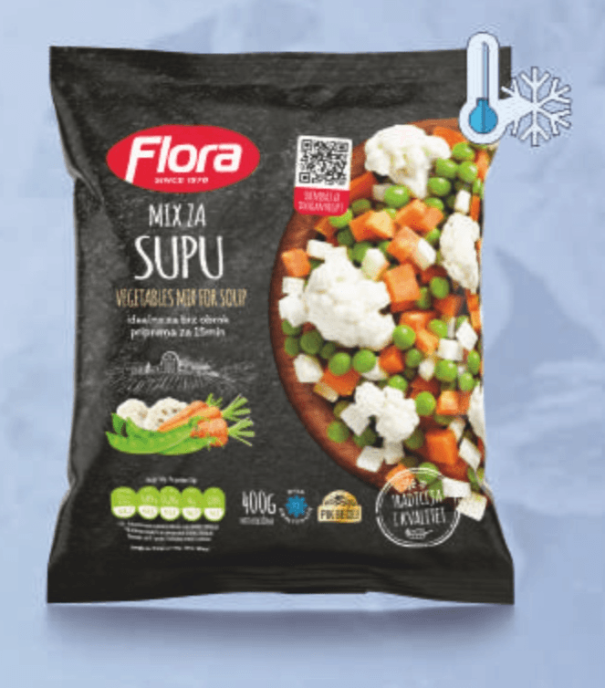 Zamrznuto povrće Flora Mix za juhu 400 g - Akcija u trgovini Boso