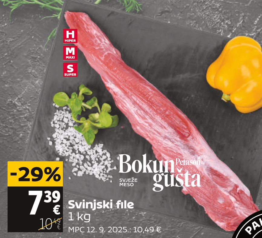 Bokun Petason Svinjski file 1 kg Akcija u trgovini Tommy