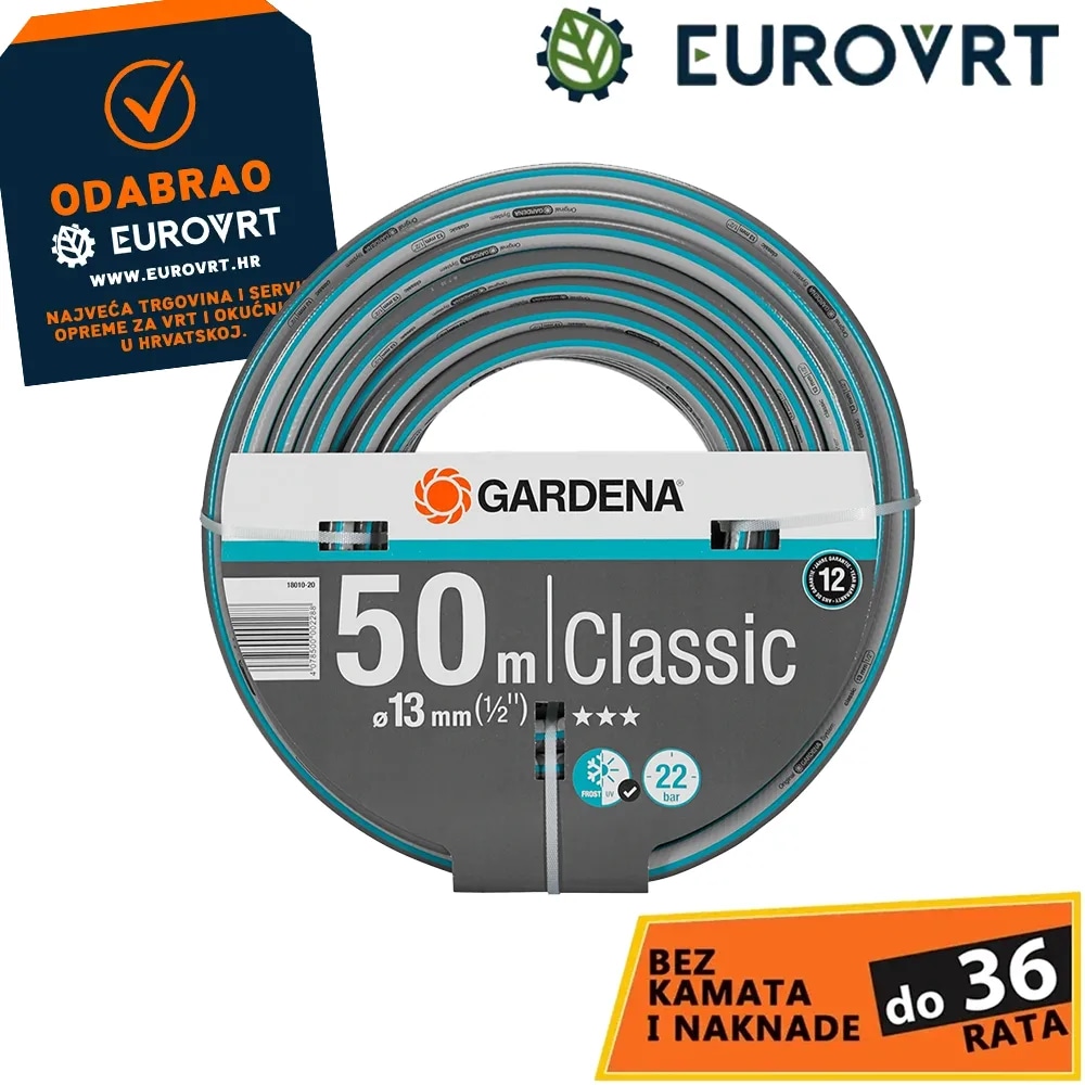 Vrtno crijevo 'Classic' d 50 m x Ø 13 mm (1/2") GARDENA - Akcija u trgovini Bauhaus