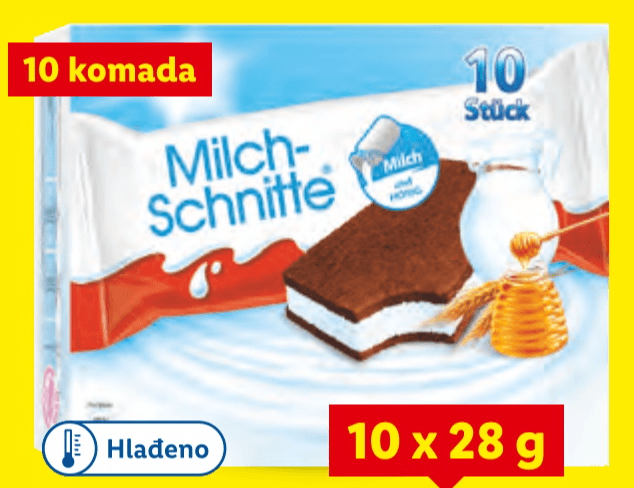 Kinder Milch-Schnitte 10 x 28 g Akcija u trgovini Lidl