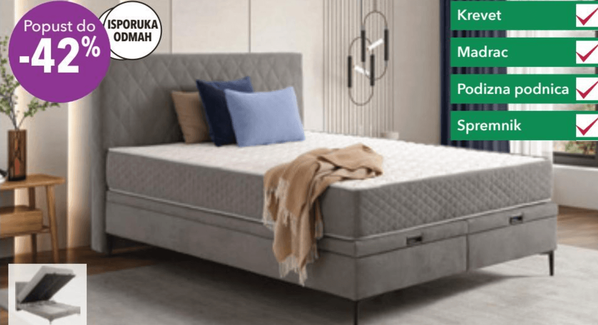 Set krevet Byron 160x200cm Akcija u trgovini Harvey Norman