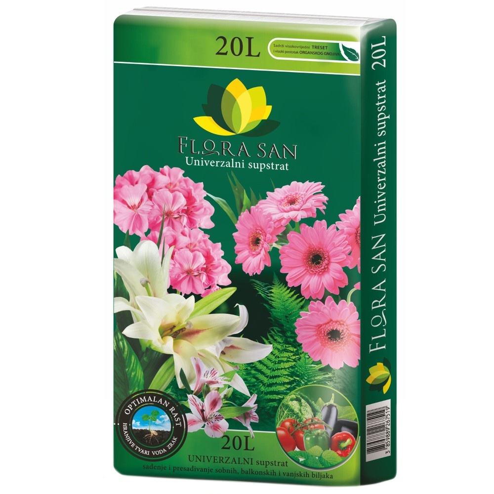 FLORA SAN Zemlja za cvijeće 20 litara Akcija u trgovini Lidl