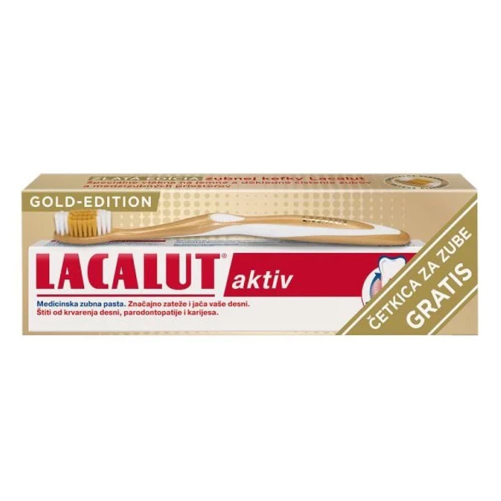 Lacalut aktiv zubna pasta + četkica 75ml Akcija u trgovini Konzum