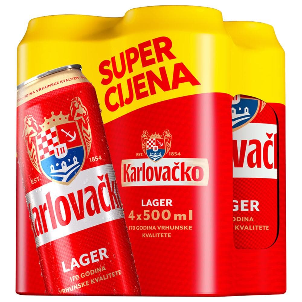 Pivo Karlovačko 4x0,5 l Akcija u trgovini Gavranović
