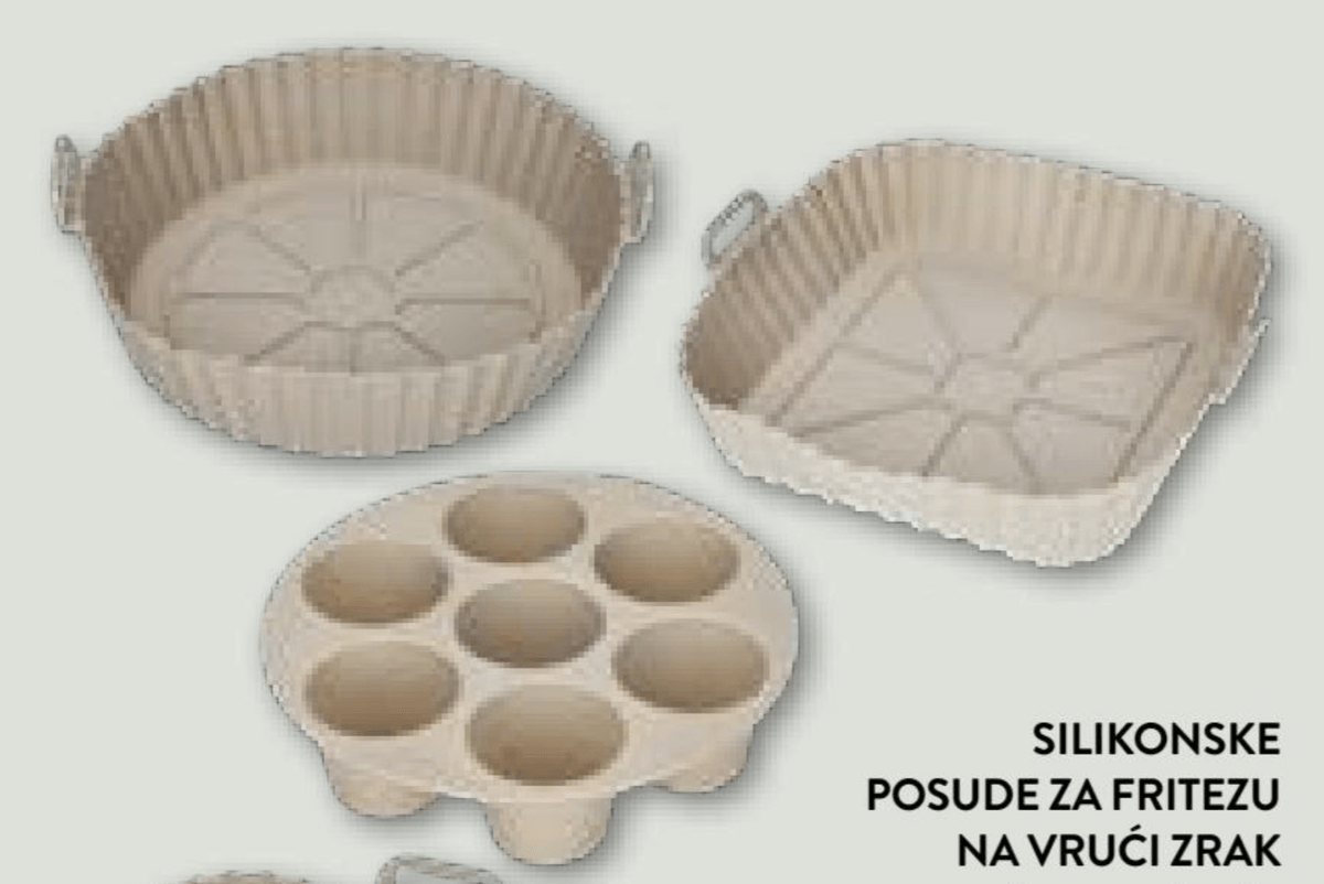 Silikonske posude za fritezu na vrući zrak 1 kom - Akcija u trgovini Spar