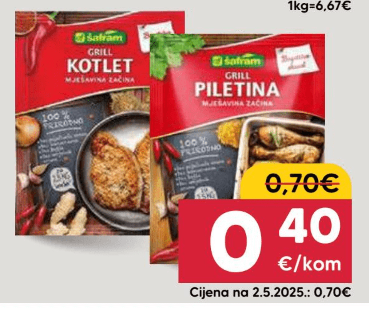 ŠAFRAM Grill mješavina začina 60g - Akcija u trgovini Pivac