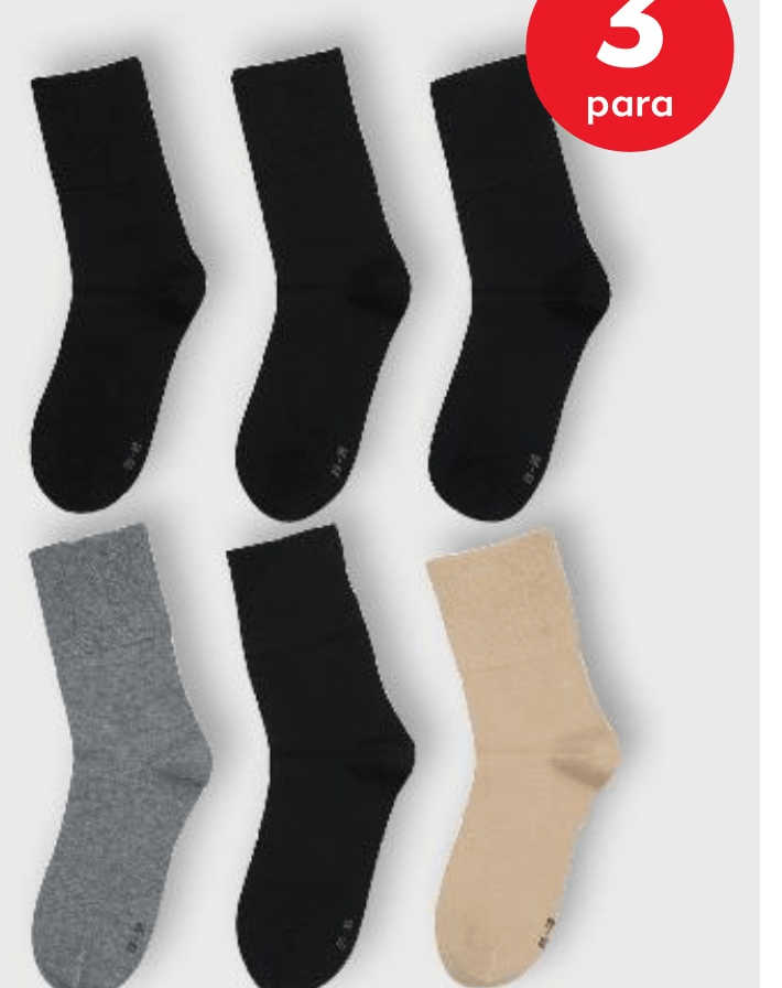 Čarape za dijabetičare 3 para - Akcija u trgovini Kaufland