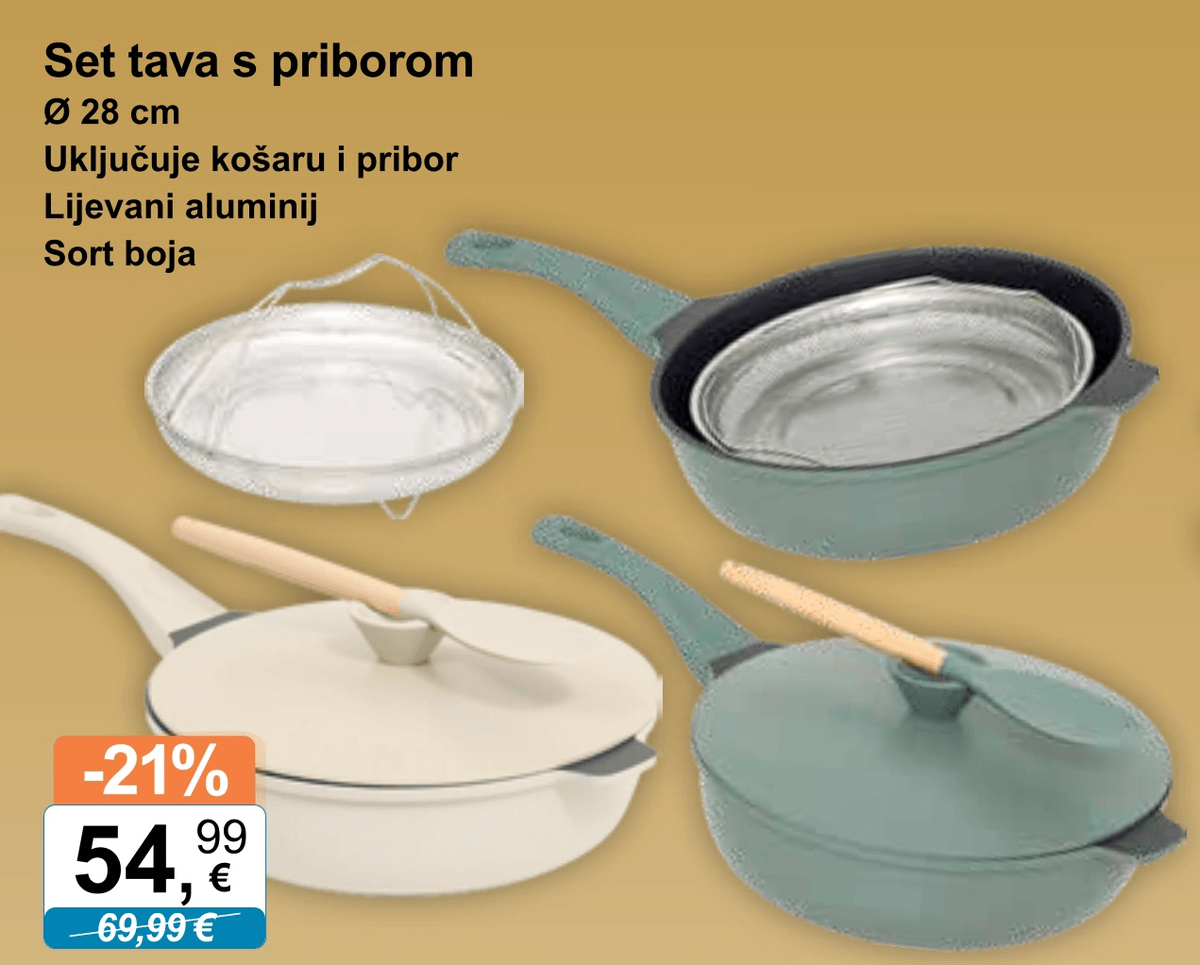 Set tava s priborom Ø 28 cm - Akcija u trgovini KTC