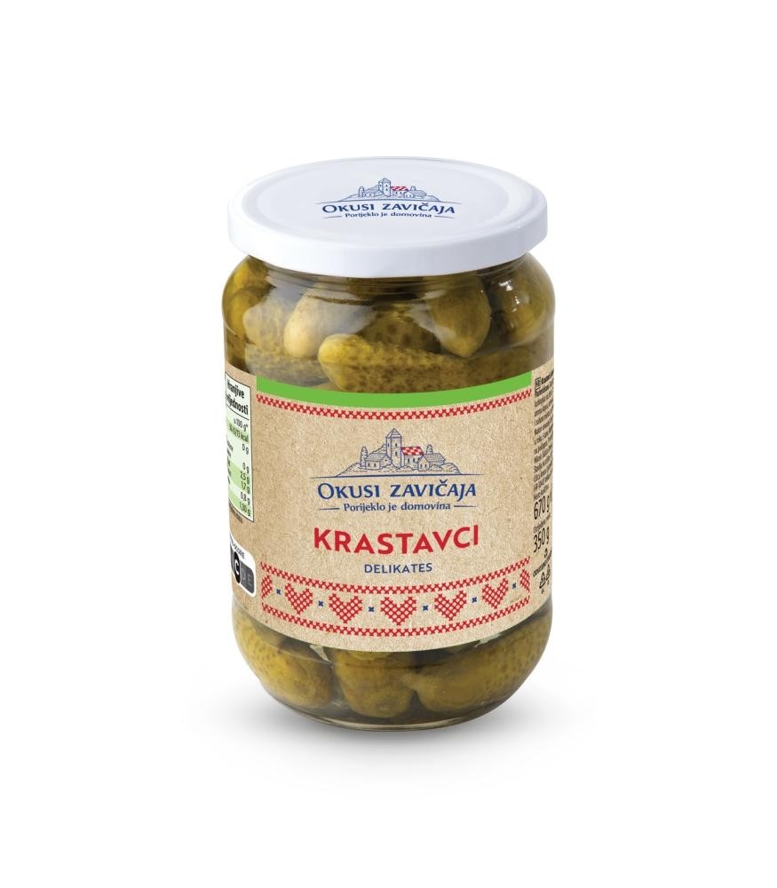 Okusi zavičaja Kiseli krastavci 1200 g (ocijeđene mase) Akcija u trgovini Lidl