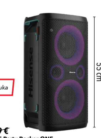 Bežični zvučnik Hisense Party Rocker ONE 55 cm - Akcija u trgovini Harvey Norman