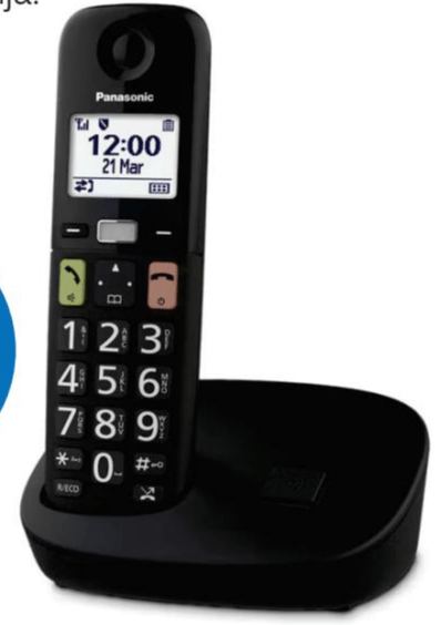 Telefon Panasonic DECT KX-TGU110FXB Akcija u trgovini Centar Tehnike