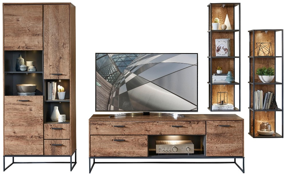 Hom'in Regal za dnevni boravak Manhattan 320x196x48 cm - Akcija u trgovini Lesnina