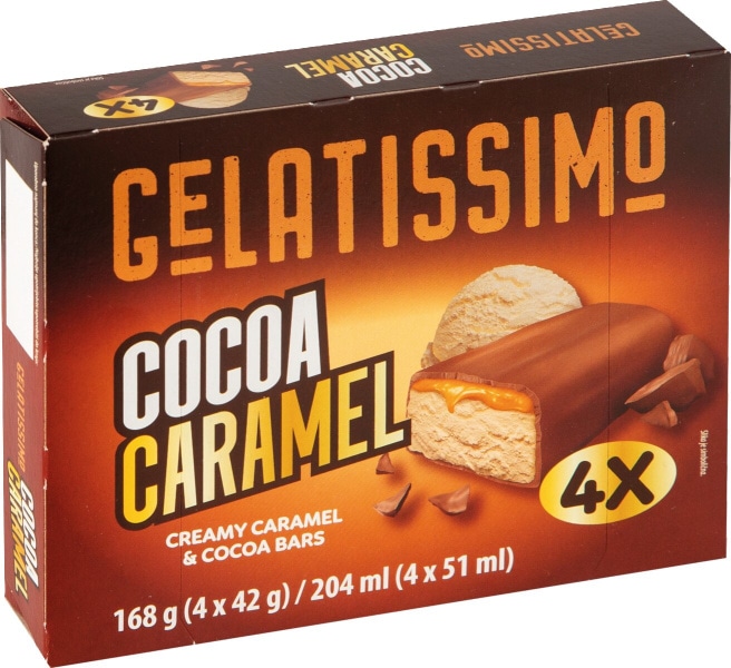 GELATISSIMO SLADOLED caramel bar 4x51ml - Akcija u trgovini Konzum
