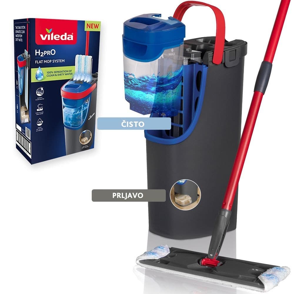 Vileda H2PRO Flat mop system set za pranje podova Akcija u trgovini Plodine