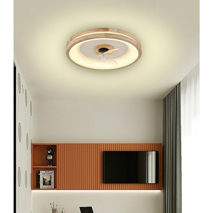 Stropni ventilator s LED rasvjetom 'Santana' 50 W, Ø 50 x v 12,5 cm Akcija u trgovini Bauhaus
