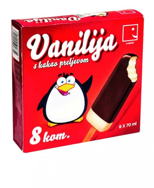 Sladoled Smiješak Vanilija, kakao 8 x 70 ml Akcija u trgovini Boso