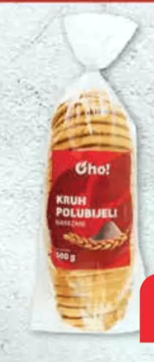 Polubijeli kruh 500 g Oho! Akcija u trgovini Plodine