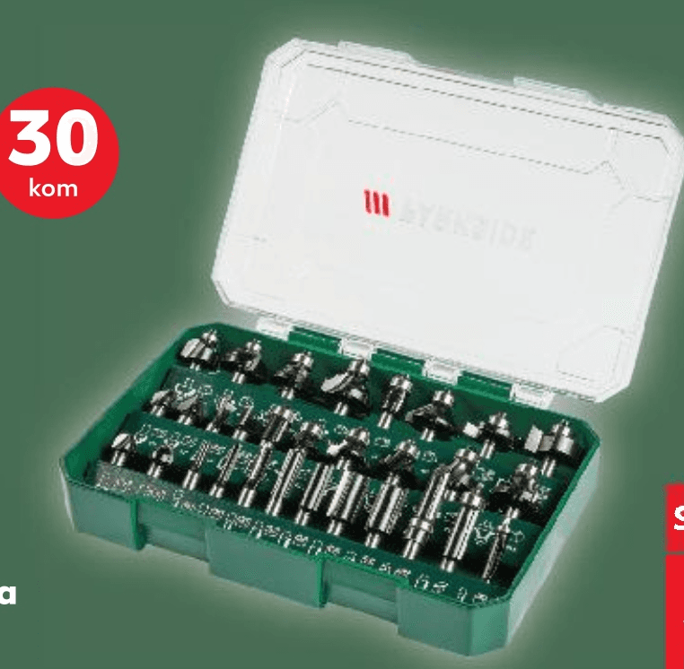 PARKSIDE® Set nastavaka za glodalicu 30 kom Akcija u trgovini Kaufland