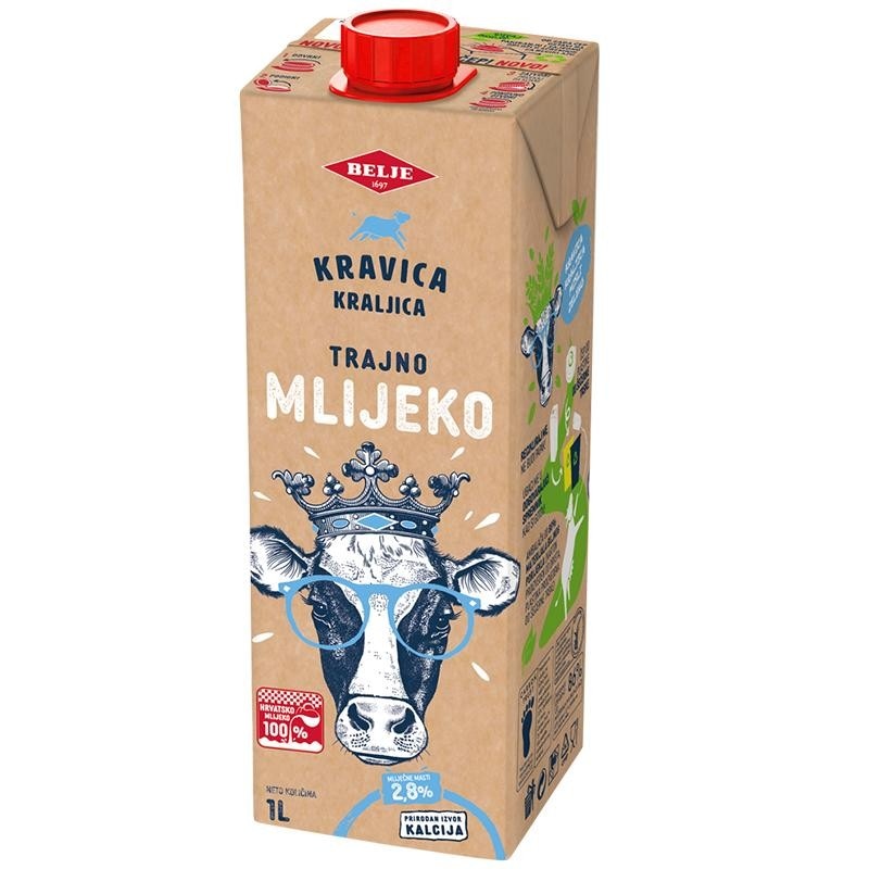 Belje Kravica Kraljica trajno mlijeko 1l Akcija u trgovini Konzum