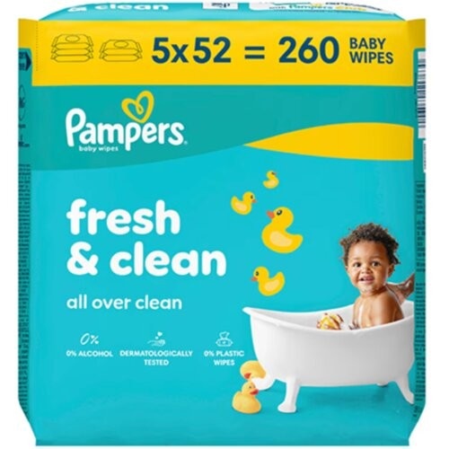 Pampers dječje vlažne maramice 5x52 kom Akcija u trgovini KTC