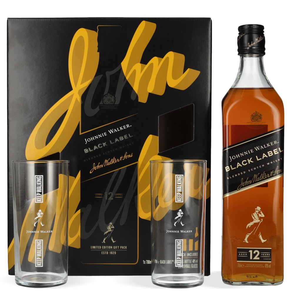 Johnnie Walker Black Label Whisky 0,7 L + dvije čaše - Akcija u trgovini Tommy