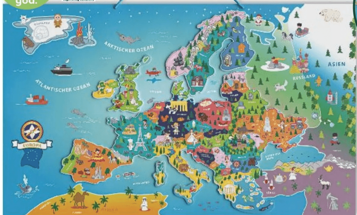 Magnetska karta Europe ili svijeta Kid Land - Akcija u trgovini Kaufland