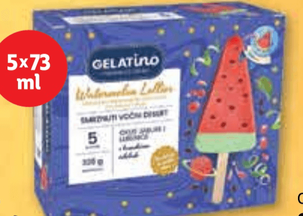 Gelatino Sladoled 5x 73 ml - Akcija u trgovini Plodine