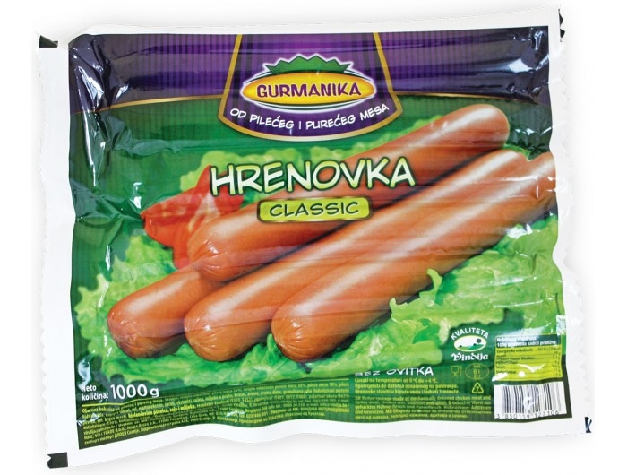 Hrenovke od piletine i puretine Gurmanika 1 kg Akcija u trgovini KTC