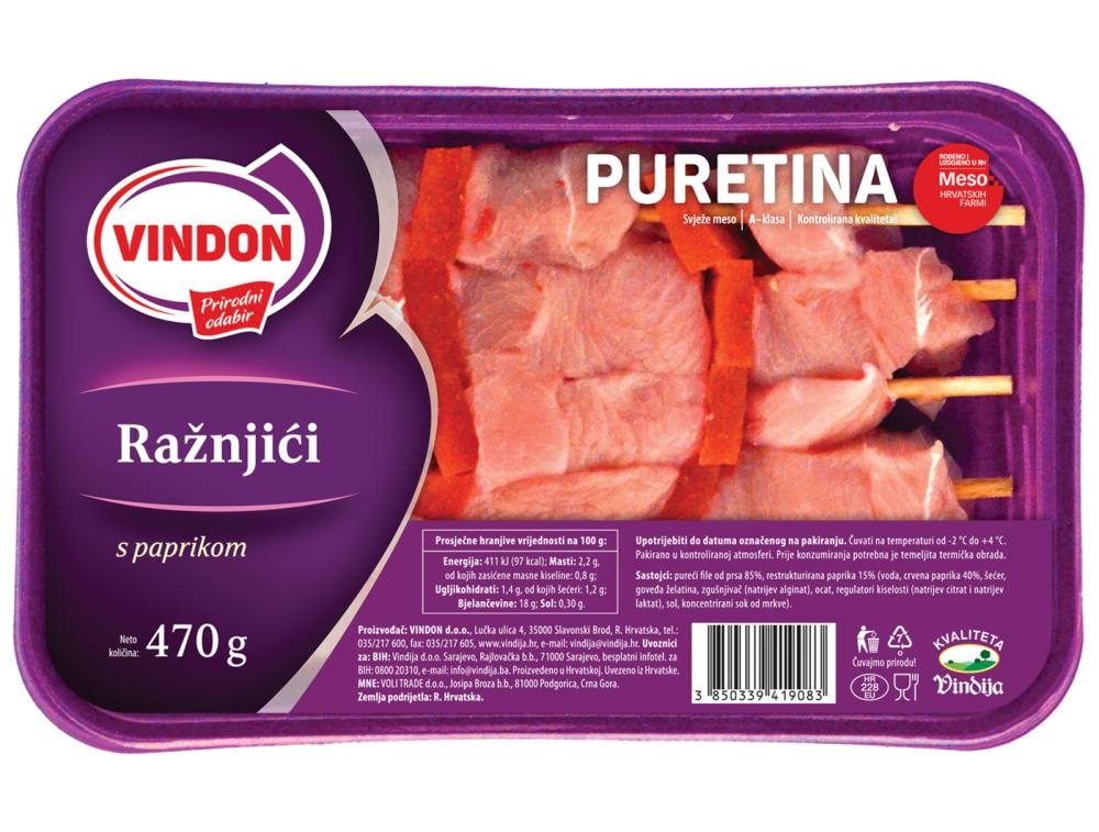 Vindom pureći ražnjići 470g - Akcija u trgovini Konzum