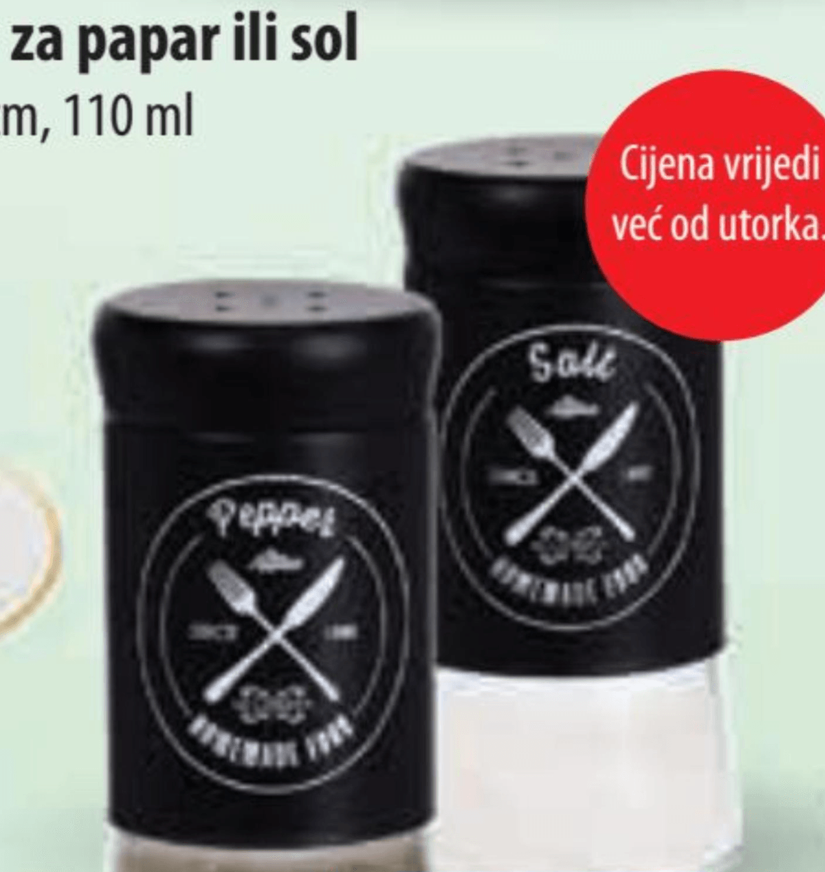 Posuda za sol i papar 1 kom Akcija u trgovini NTL